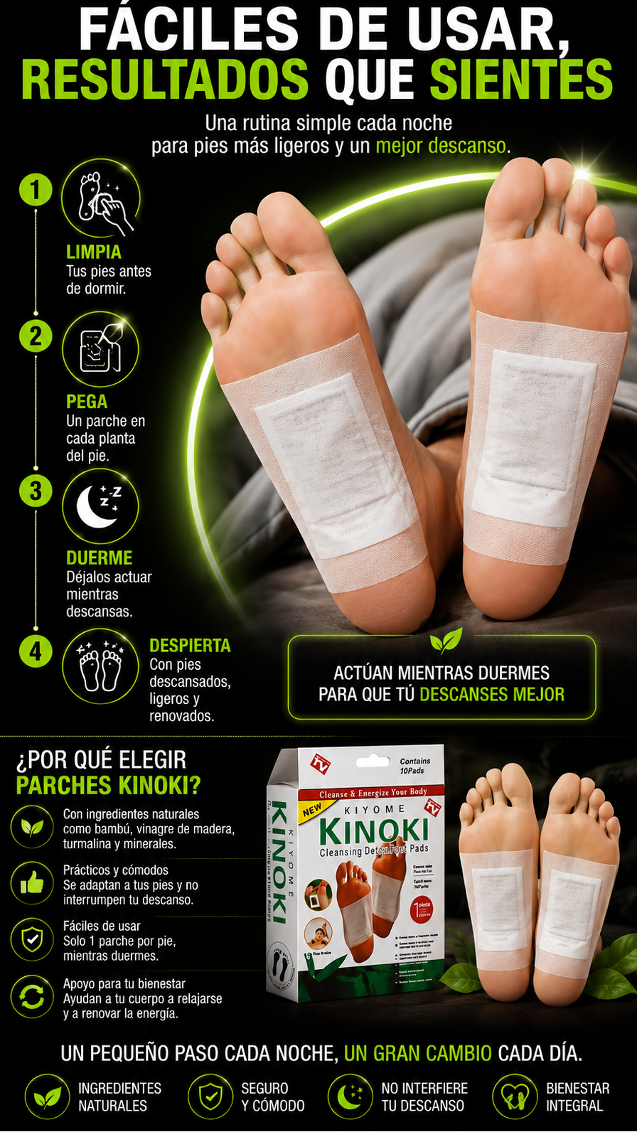 “Parches Kinoki para tus pies"